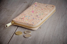 Laden des Bilds im Galerie-Viewer, Kork Portemonnaie / Brieftasche mit Farb-Akzenten