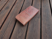 Load image into Gallery viewer, Wallet/Purse made from recycled leaves, sustainable vegan wallet with zipper in brown - vegan & eco-friendly