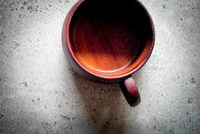 Laden des Bilds im Galerie-Viewer, Minimalist arrangement: dark acacia cup sits on matching saucer