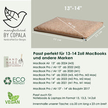 Laden des Bilds im Galerie-Viewer, 13–14" nachhaltige vegane Laptoptasche aus Kork, MacBook Hülle - Natur