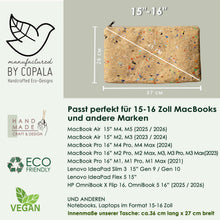 Cargar imagen en el visor de la galería, Funda para portátil de 15 a 16 pulgadas hecha de corcho con detalles de color