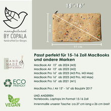 Charger l'image dans la galerie, Laptop-Hülle 15" - 16 " Zoll aus Kork mit Farb-Akzenten