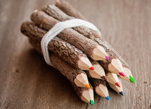 Afbeelding in Gallery-weergave laden, Buntstifte Set aus recycelten Ästen, 10er-Set
