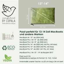Laden des Bilds im Galerie-Viewer, Laptop-Hülle 13&quot; - 14&quot; Zoll aus recycelten Blättern in grün
