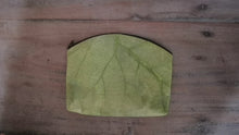 Load and play video in Gallery viewer, Leaf leather cosmetic bag | Toiletry bag for women | Sustainable mens wash bag | Vegan makeup bag | Unique wedding gift in Green
