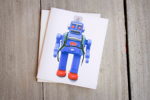 Notizbuch mit Robotermotiv, handmade und vegan