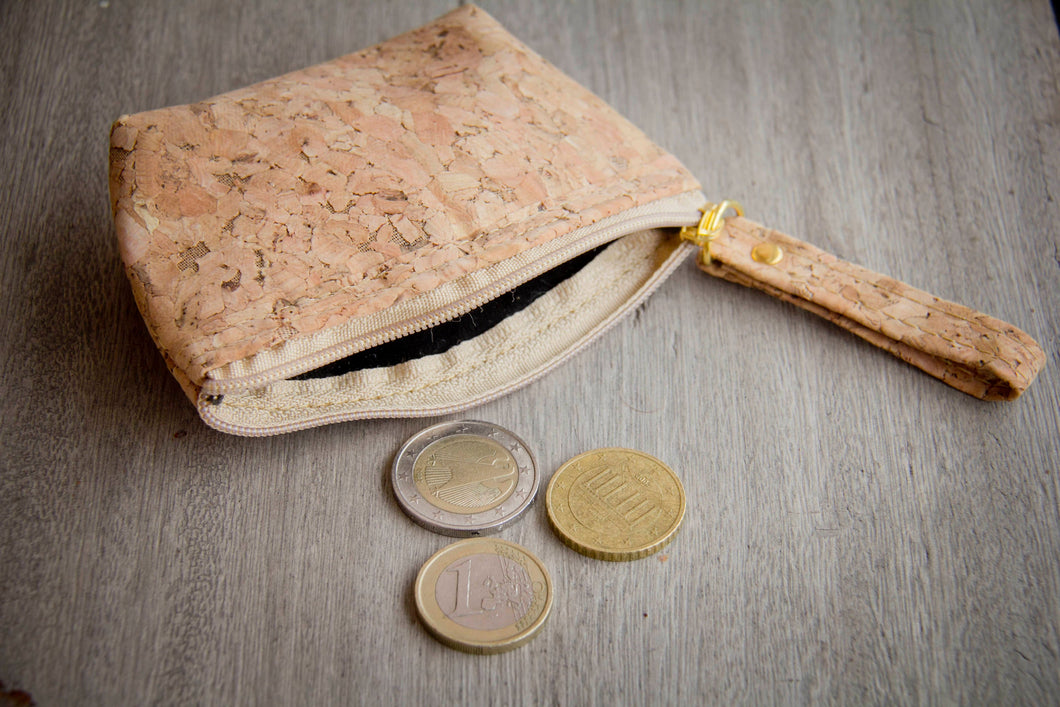 Nachhaltiges Mini Portemonnaie aus Kork, handmade und vegan