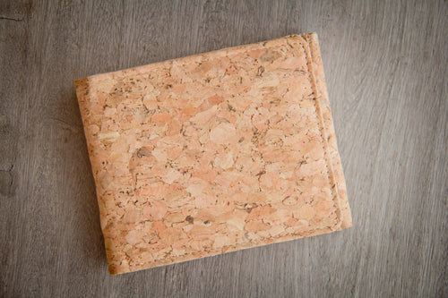 Kork Portemonnaie Herren handmade und vegan mit Zipper